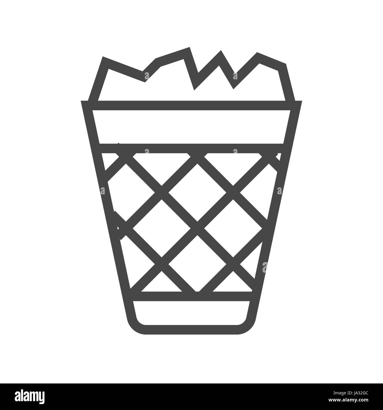 Trash Bin Thin Line Vector Icon. Flat icon isolated on the white background. Editable EPS file. Vector illustration. Stock Vector