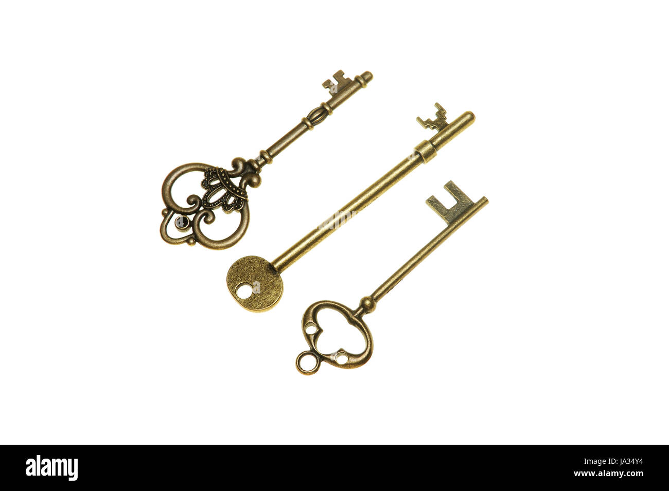 Group of old keys isolated on white background Stock Photo Alamy