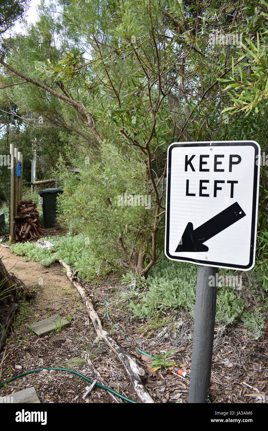 Keep Left sign Stock Photo