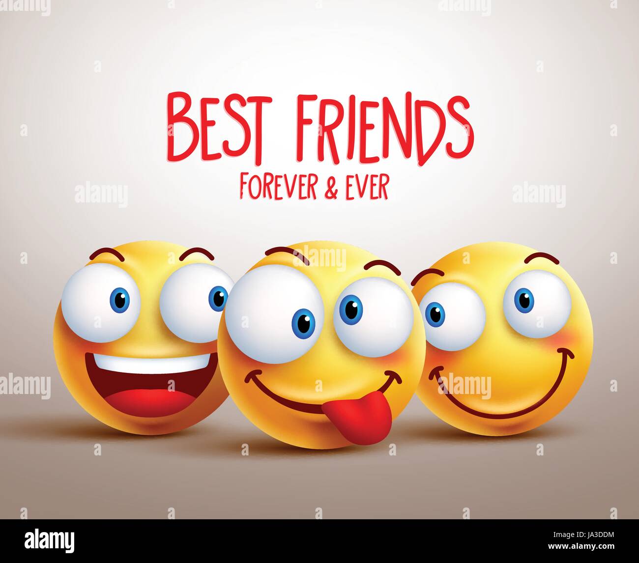 Best friends smiley face vector design concept with funny facial  expressions. Vector illustration Stock Vector Image & Art - Alamy