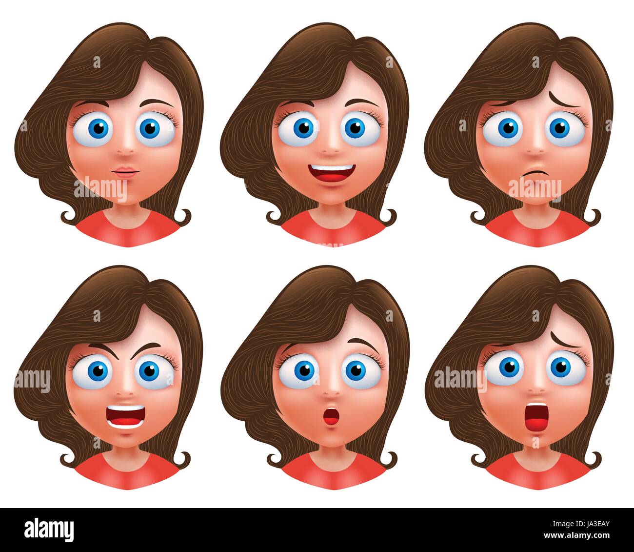 Female Avatar Vector Character Set Of Teenager Girl Heads With