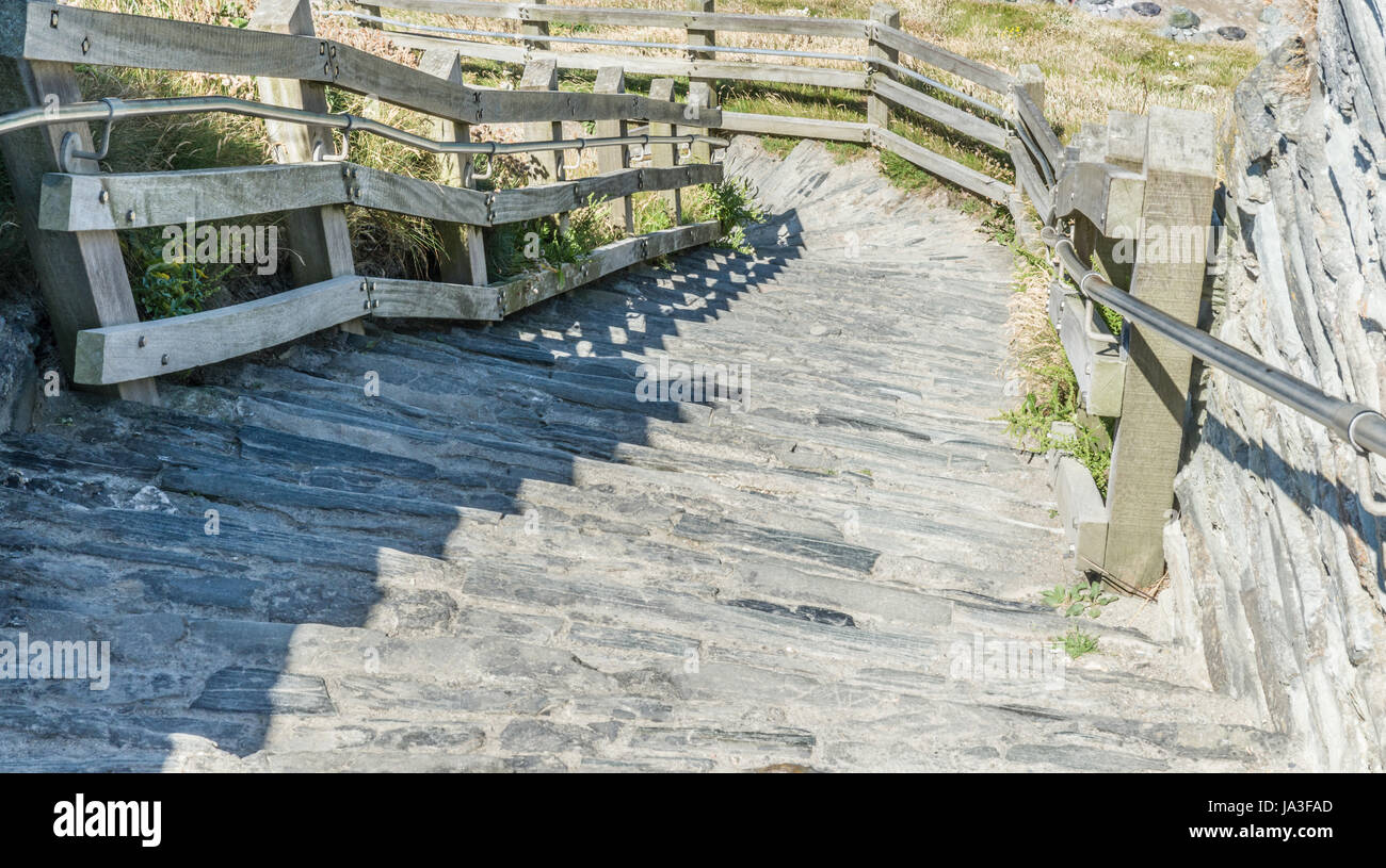 stairs, wood, railing, high pressure area, old, steps, stairs, shine, shines, Stock Photo