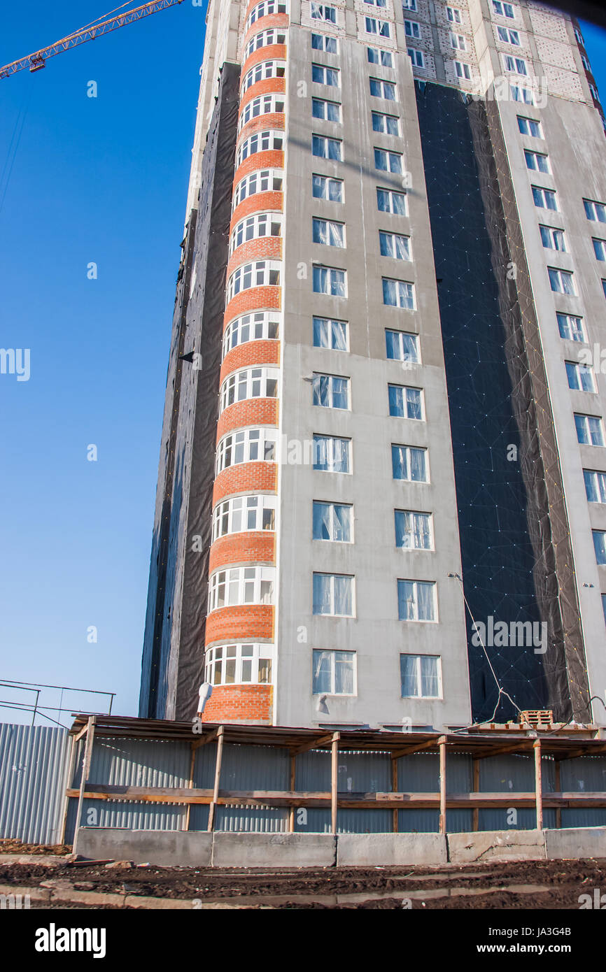 View of Construction of a new modern high-altitude apartment house Stock Photo ...