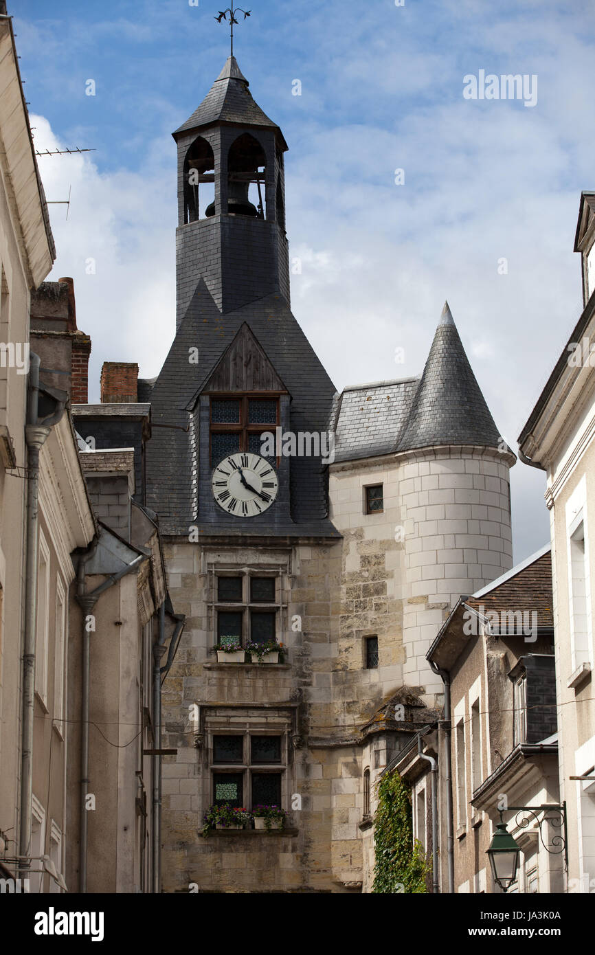 city, town, france, valley, old, house, building, tower, travel, city, town, Stock Photo