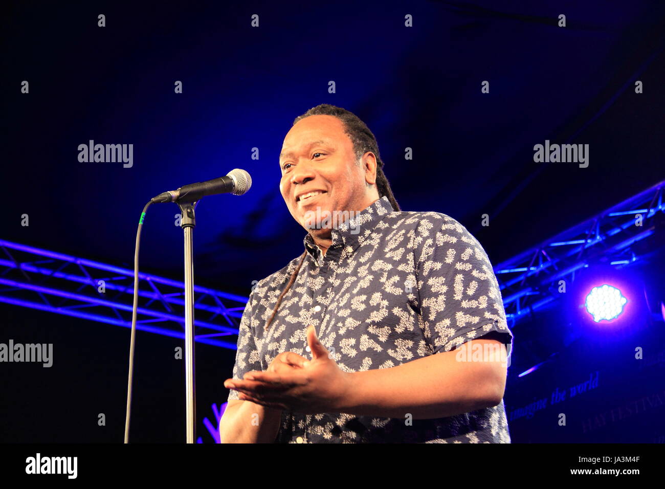 Reginald D Hunter at the Oxfam Moot, Hay Festival 2017, Hay-on-Wye, Brecknockshire, Powys, Wales, Great Britain, United Kingdom, UK, Europe Stock Photo