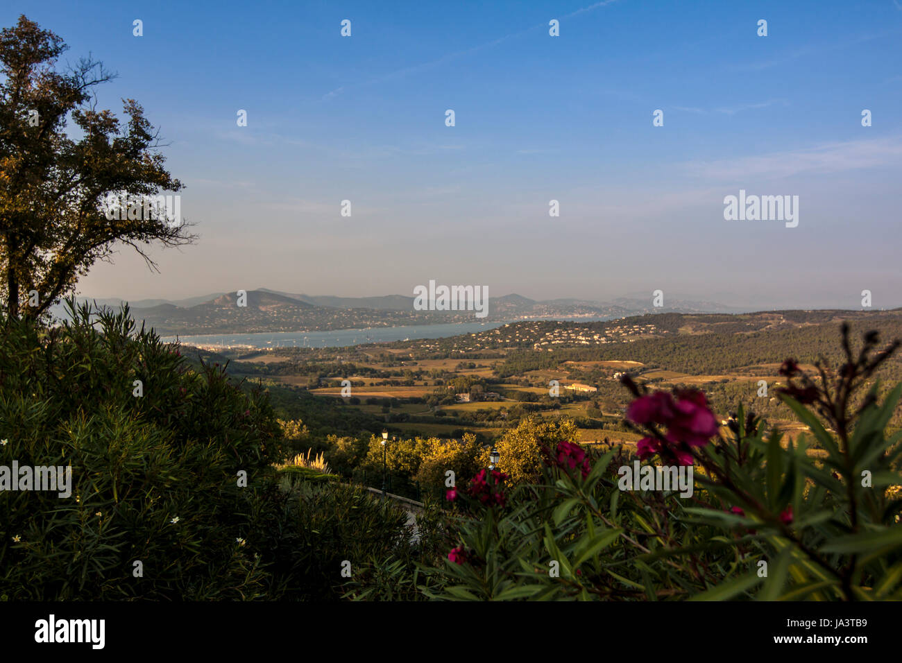 mediterran, Provence, blue, travel, houses, famous, hill, garden, stone, Stock Photo