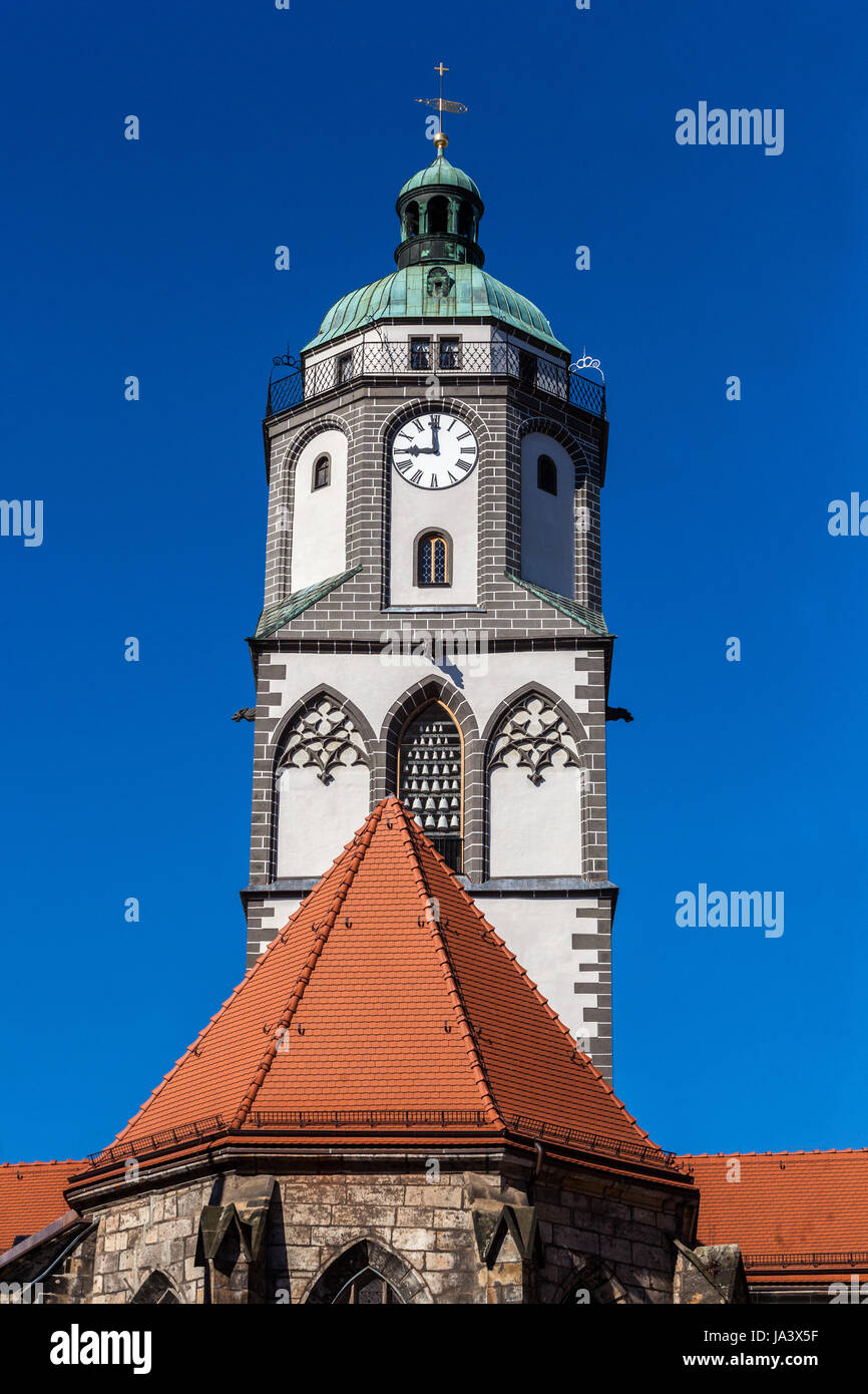 Tower of the Frauenkirche church in Meissen, Saxony, Germany, Europe Stock Photo