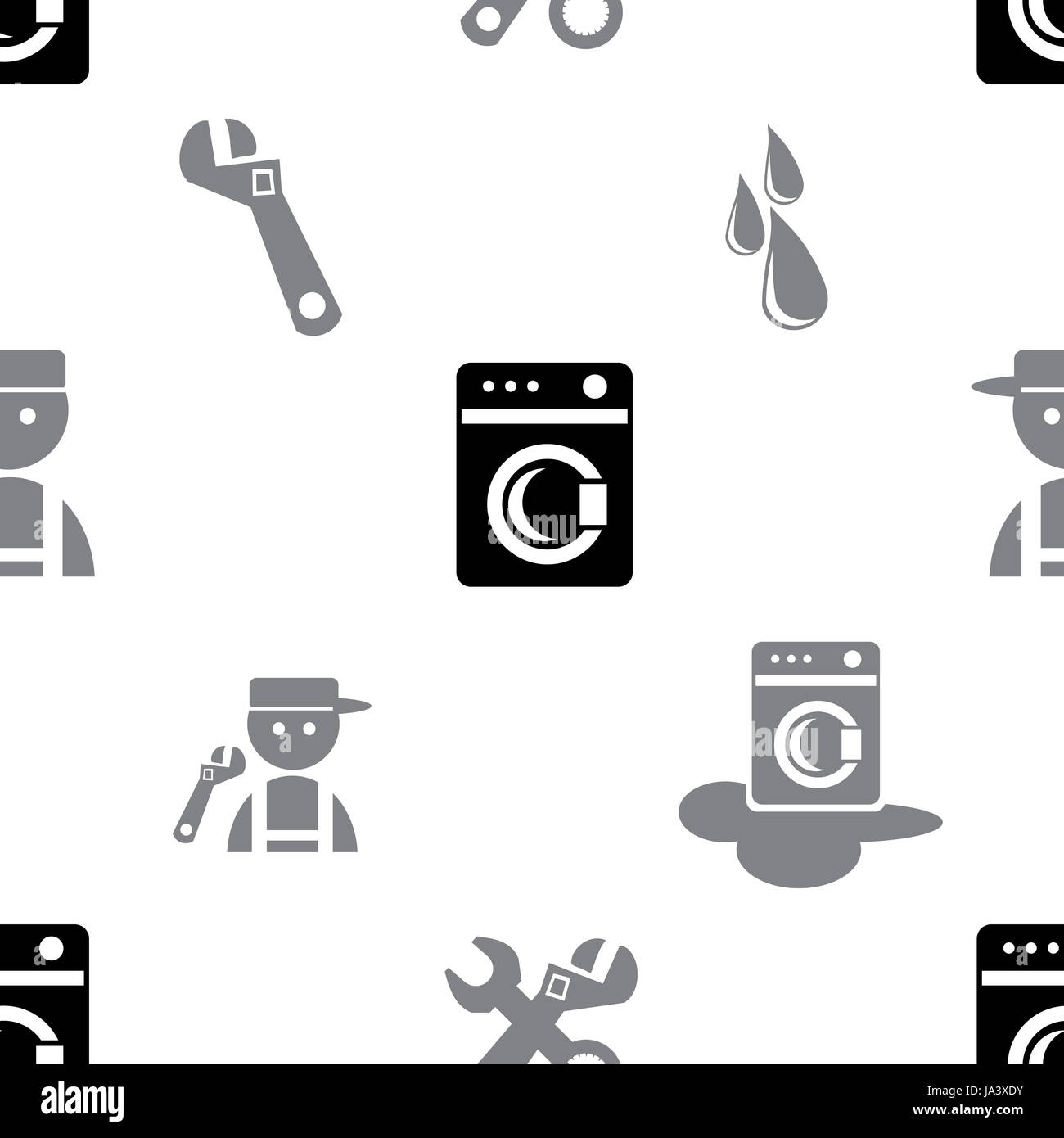 Black Washing machine Seamless Pattern, eps vector illustration Stock ...