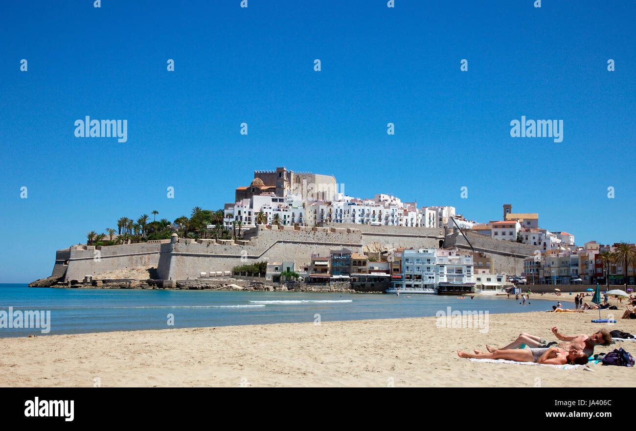 Peniscola beach, Castellon, Spain Stock Photo