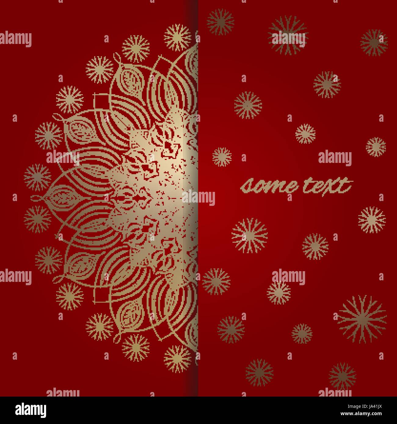 The template for greeting card in red and gold Stock Vector Image & Art
