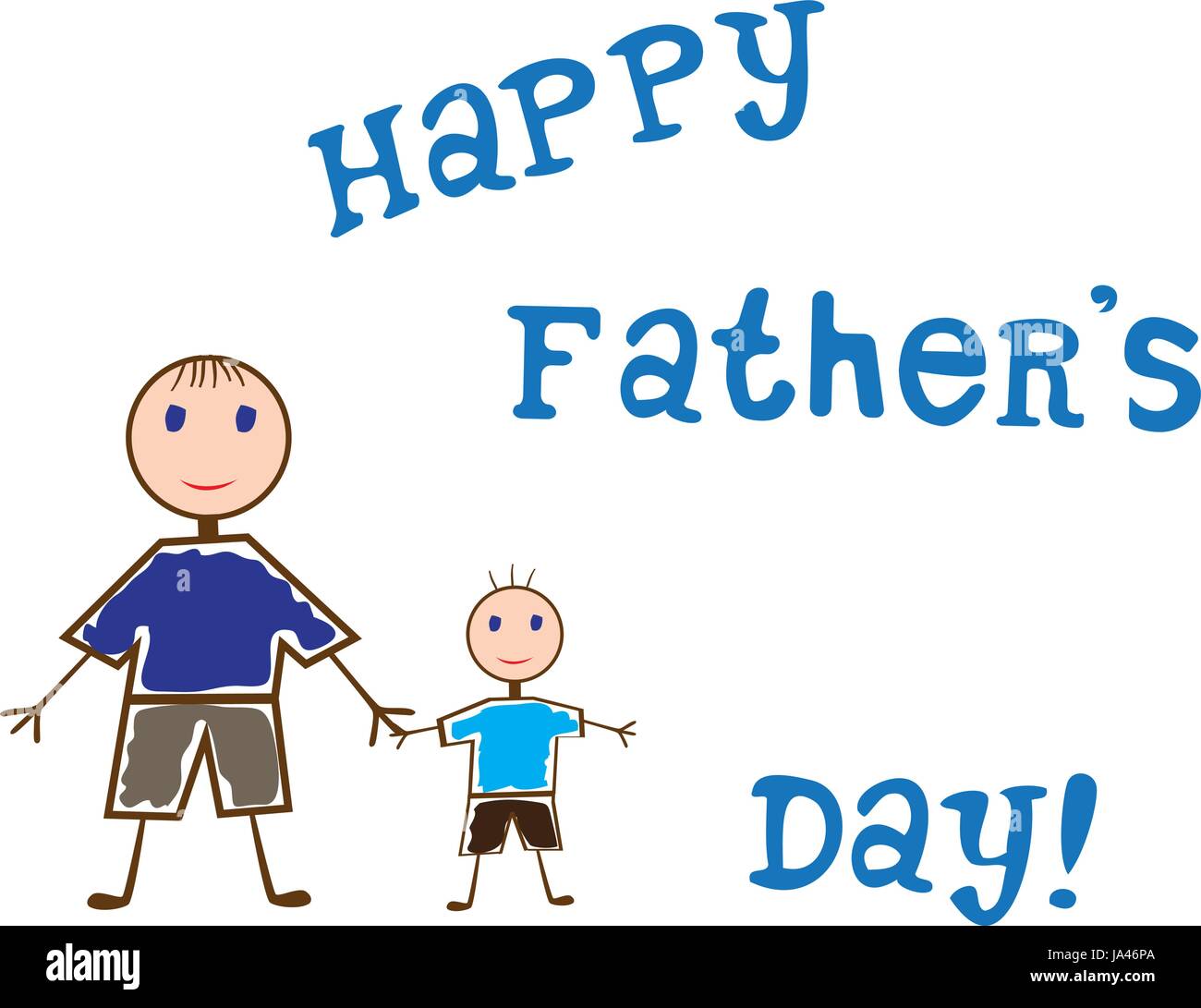 vector illustration of happy father's day cartoon characters Stock ...