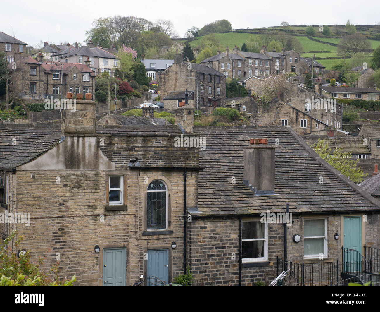 Houses on the hills, Holmfirth, Yorkshire Stock Photo Alamy