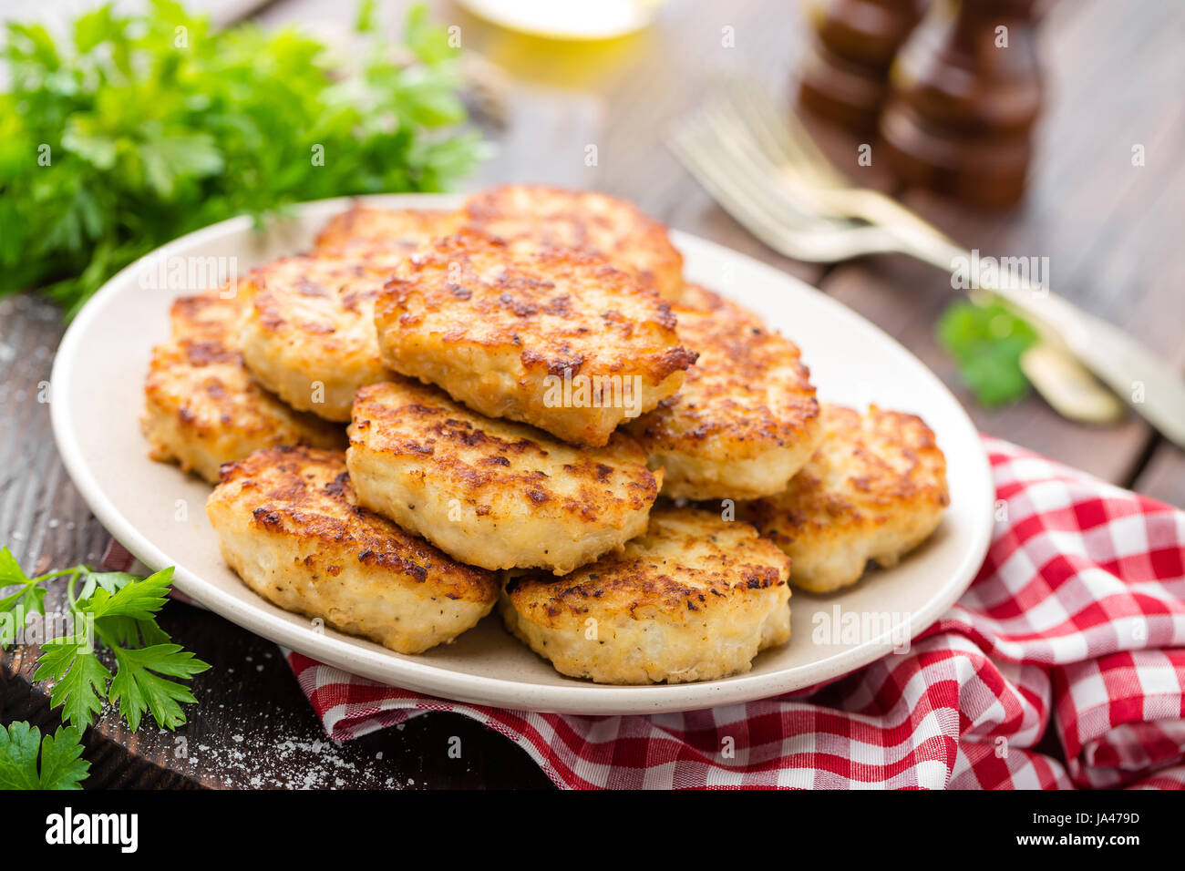 Cutlets meat chicken fry pan hi-res stock photography and images - Alamy