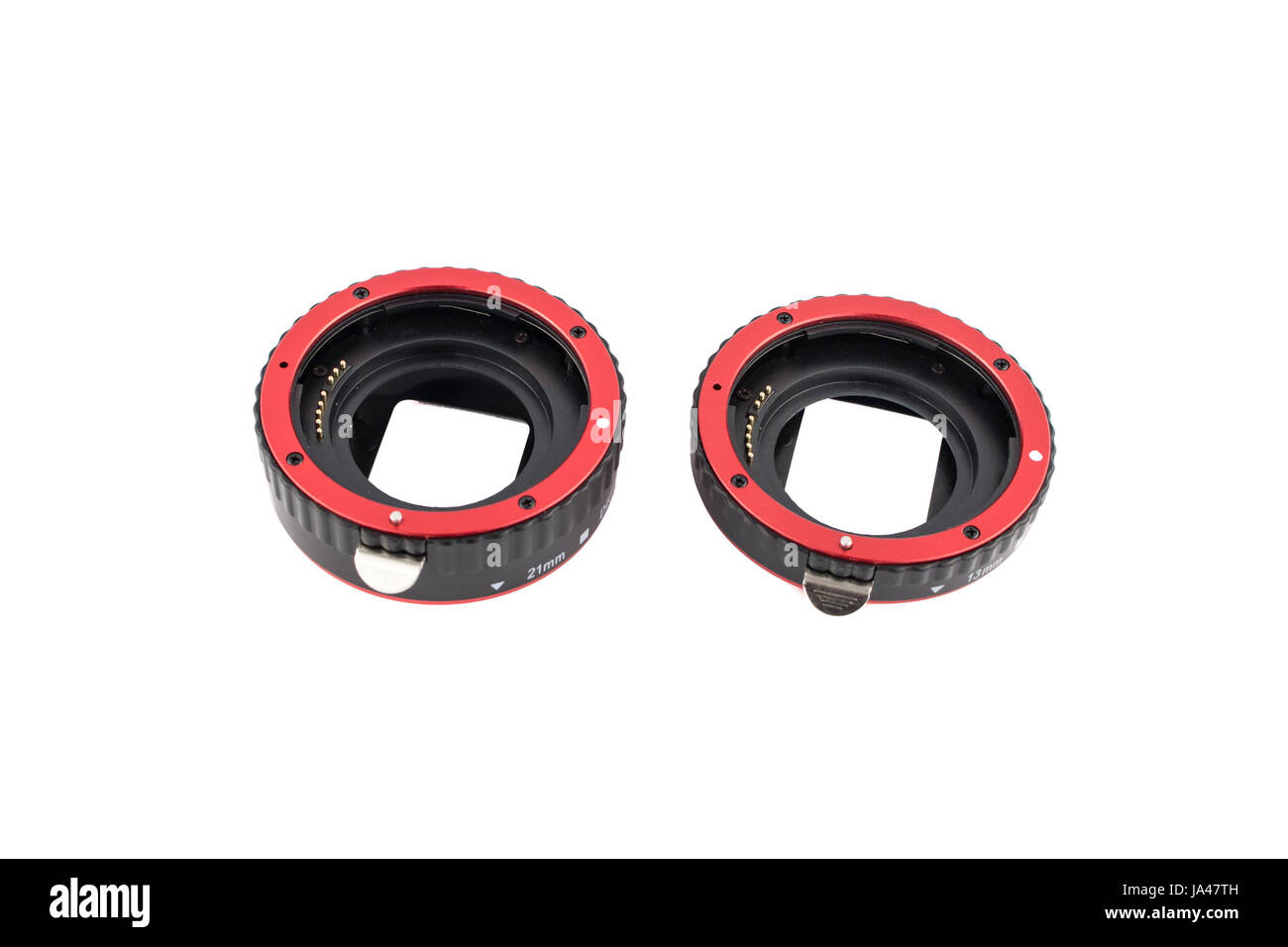 Set of macro rings for SLR cameras on a white background isolated Stock ...