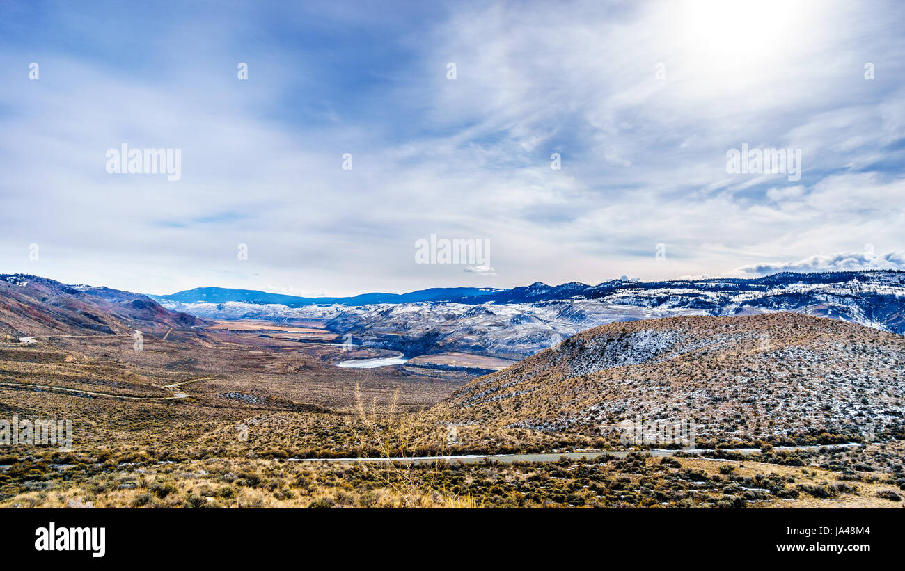 Mountains and Thompson River on a cold winter day from Juniper Beach
