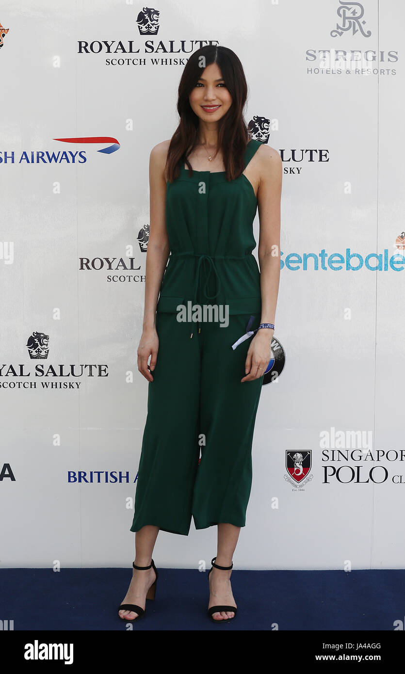 Gemma Chan arrives at the Sentebale Royal Salute Polo Cup at the