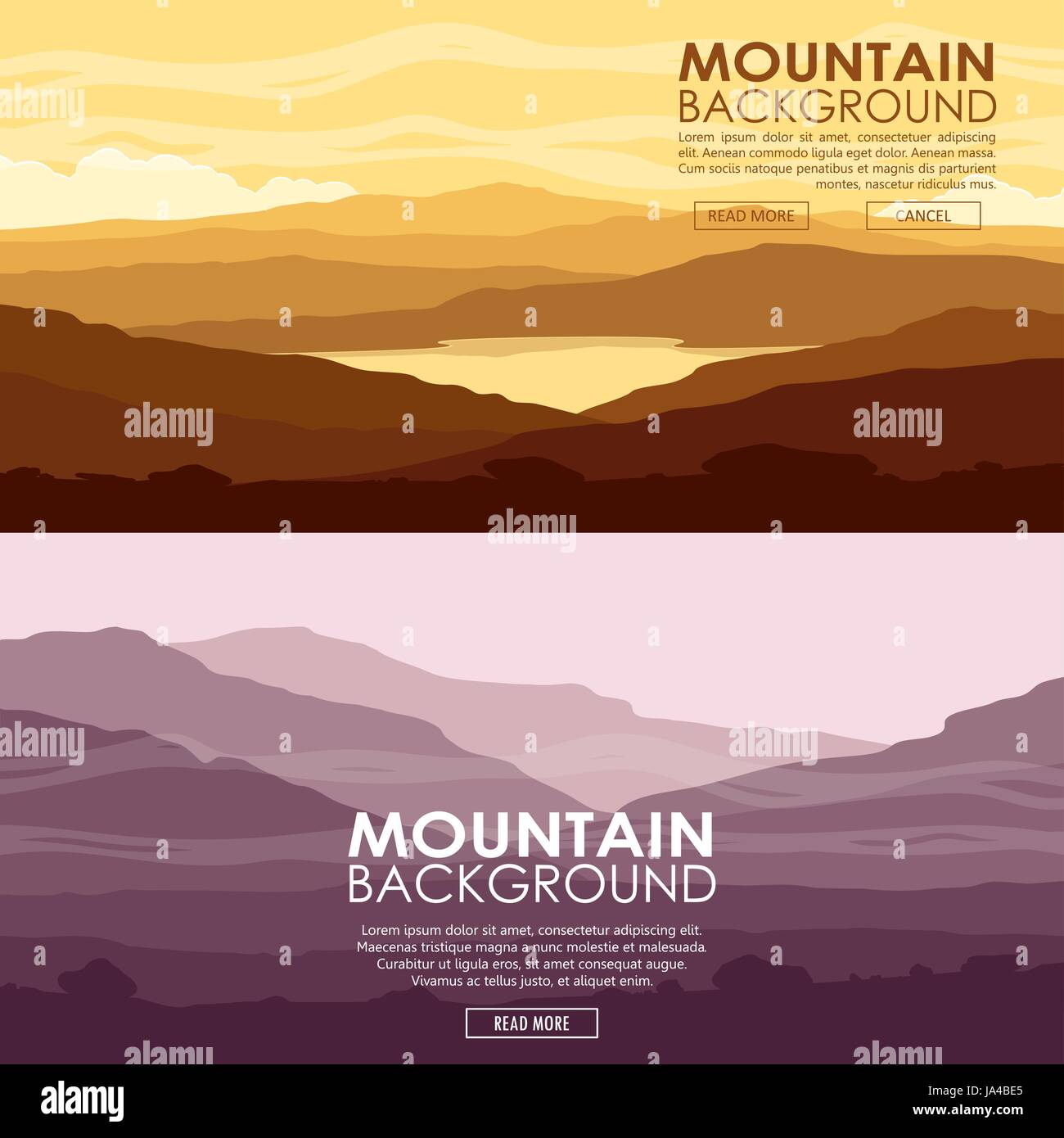 Set of Mountain landscapes Stock Vector