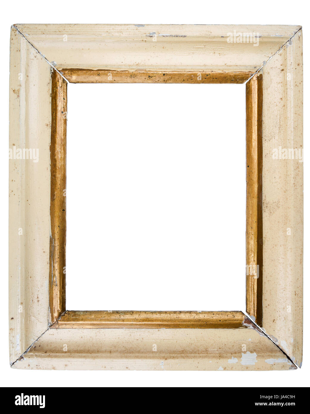 Old wooden frame isolated on white background Stock Photo - Alamy