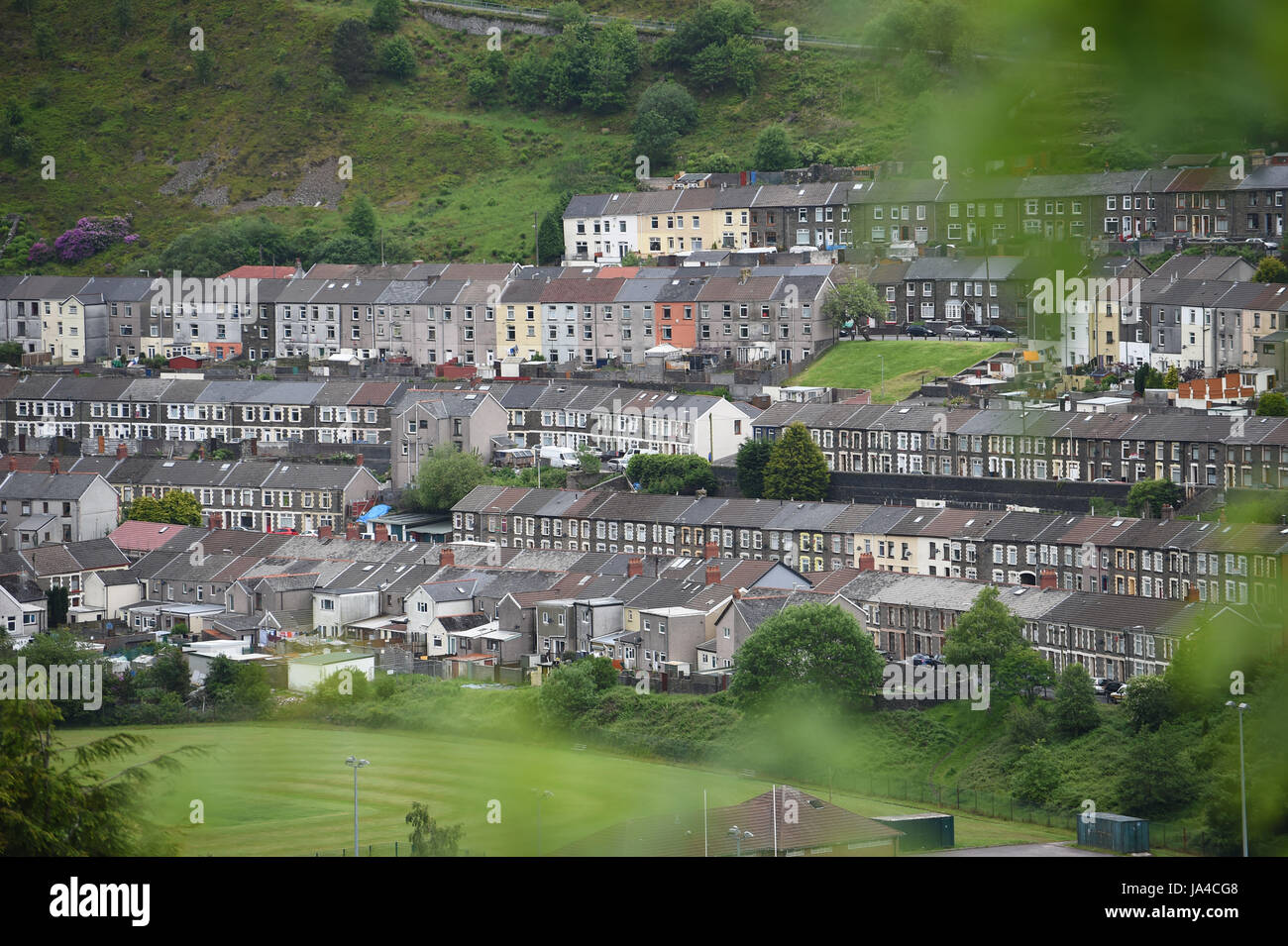 The town of Ferndale in The Rhondda Valleys, south Wales Stock Photo
