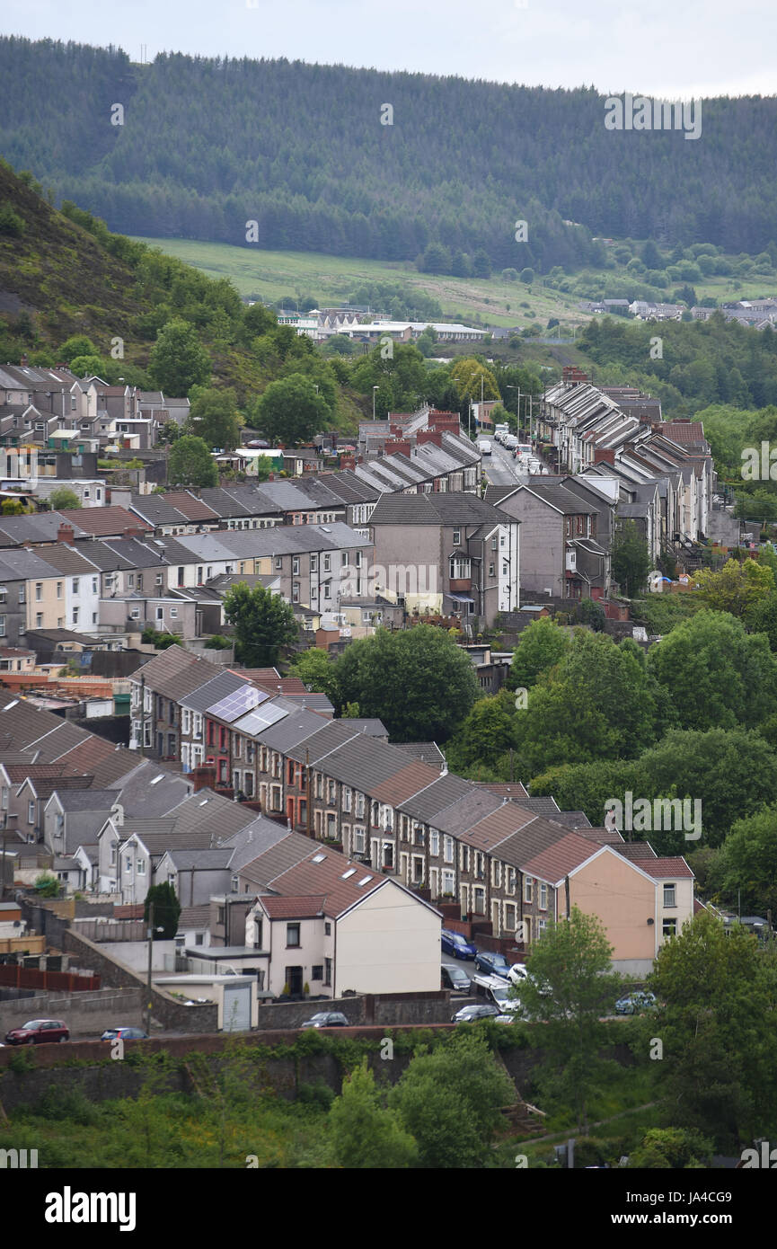 The town of Ferndale in The Rhondda Valleys, south Wales Stock Photo