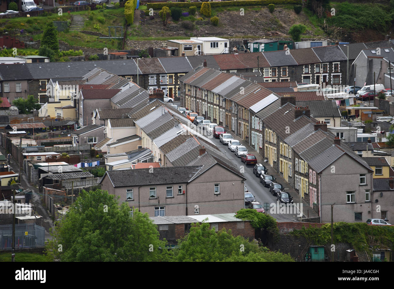 The town of Ferndale in The Rhondda Valleys, south Wales Stock Photo