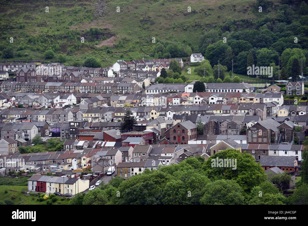 The town of Ferndale in The Rhondda Valleys, south Wales Stock Photo