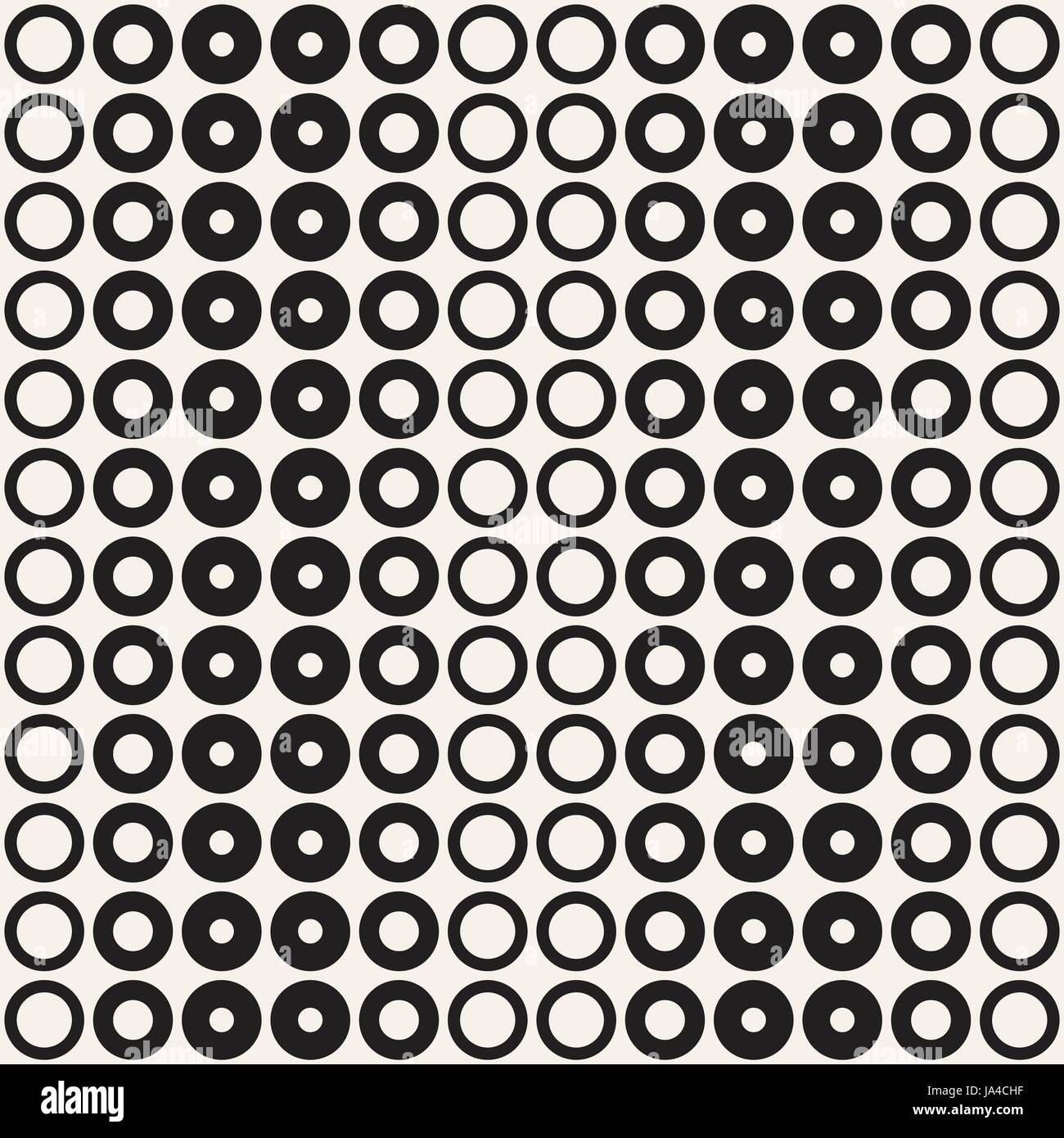 Abstract black and white ring pattern background. Seamless geometric ...
