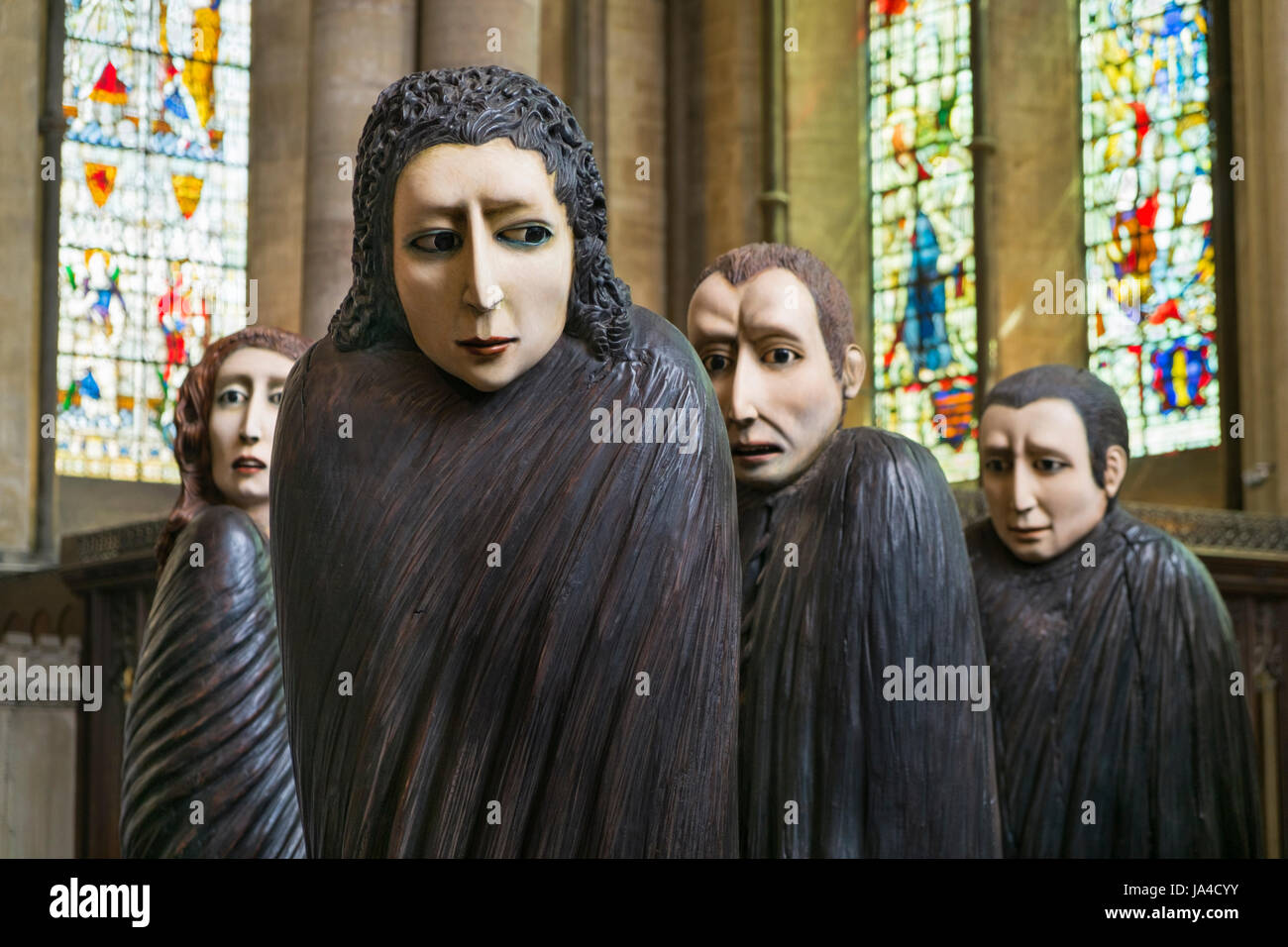 Shadows of the Wanderer statues Salisbury Cathedral Wiltshire UK Stock Photo