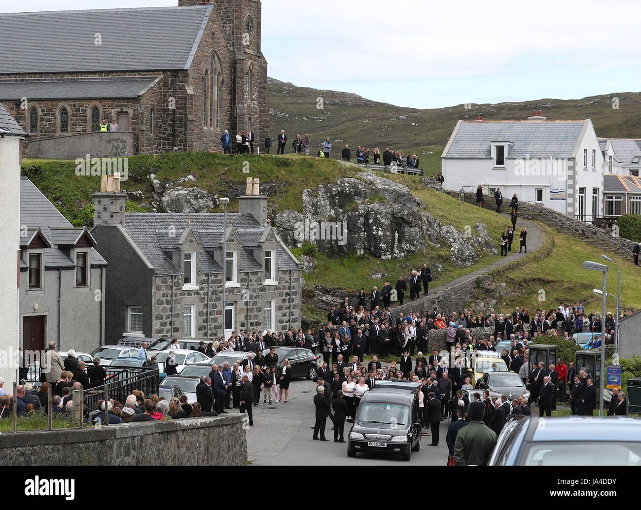 Mourners follow the funeral procession of Manchester bomb victim Eilidh