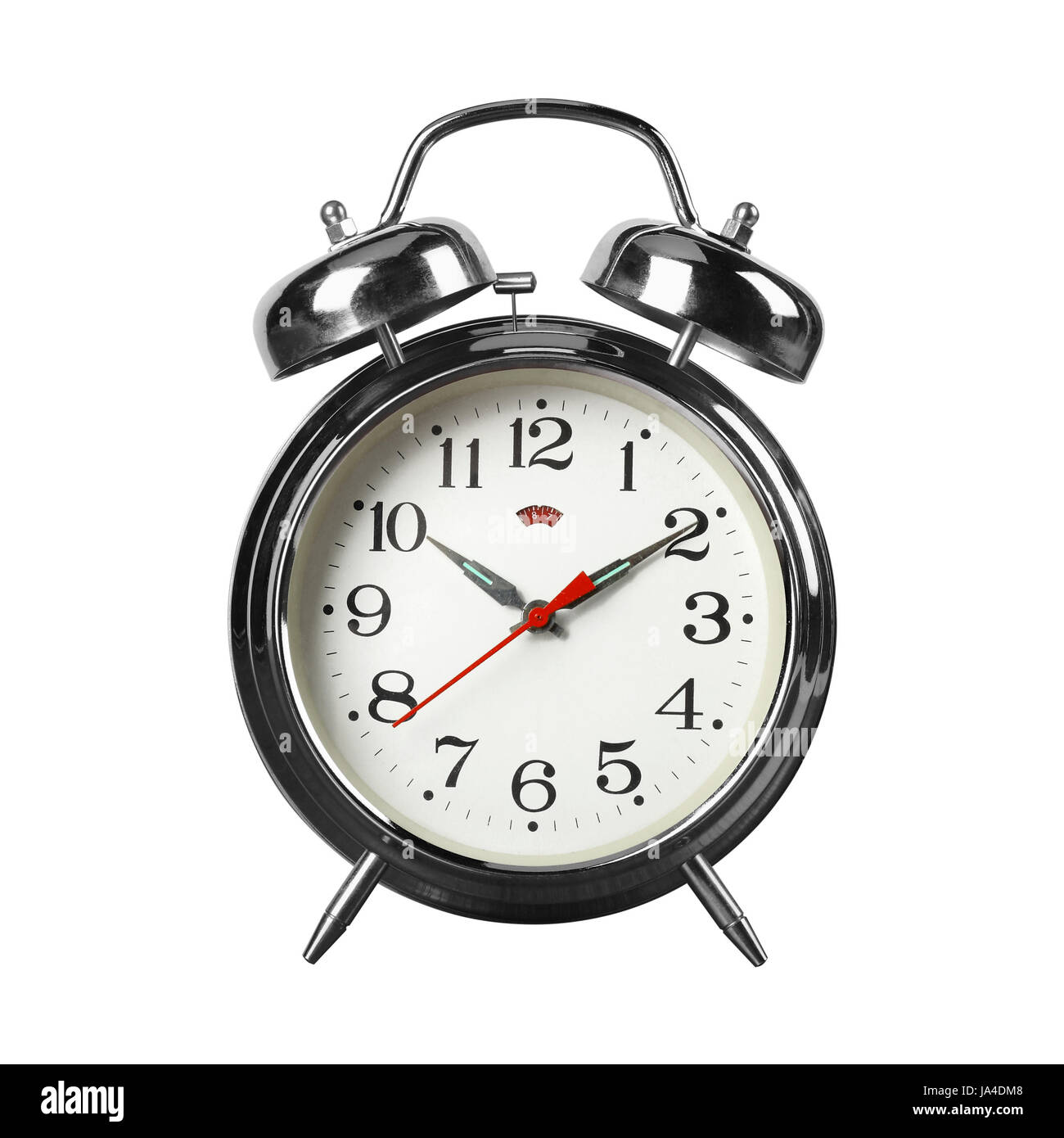 Vintage Alarm Clock - Old retro alarm clock on a white background ...