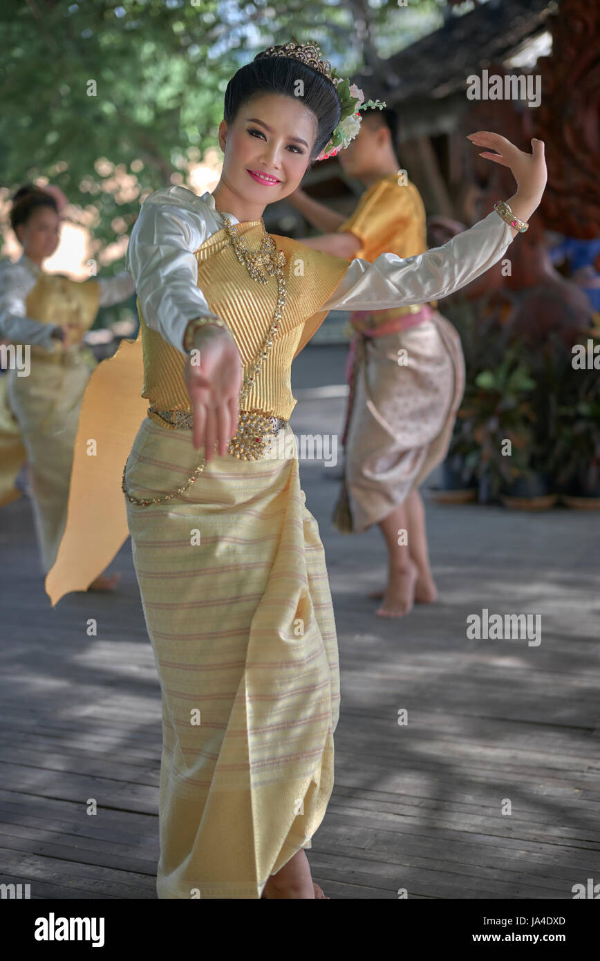 Thailand dancer in traditional dress. Thai dance Stock Photo - Alamy