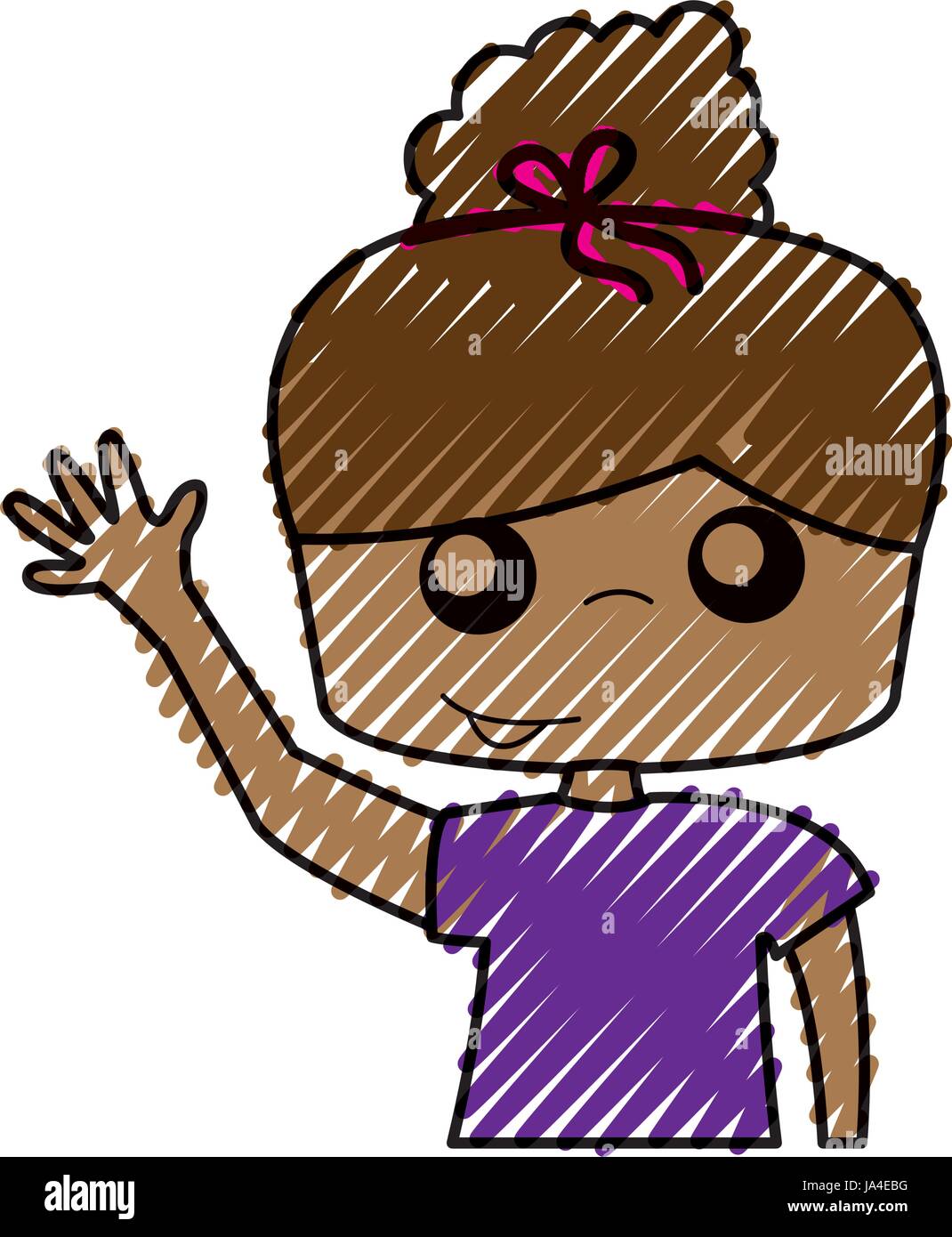 cute girl drawing character Stock Vector Image Art Alamy