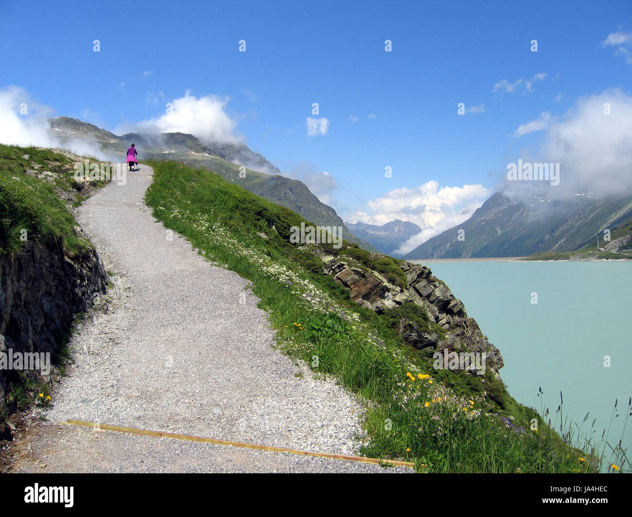 blue, mountains, alps, hike, go hiking, ramble, austrians, summer, summerly, on Stock Photo