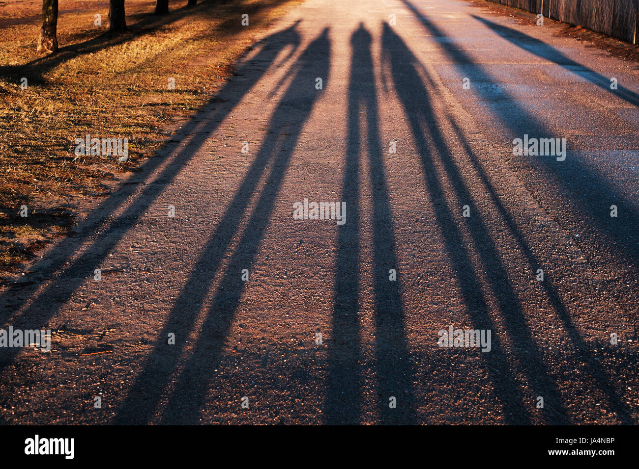 Long shadows from a group hi-res stock photography and images - Alamy