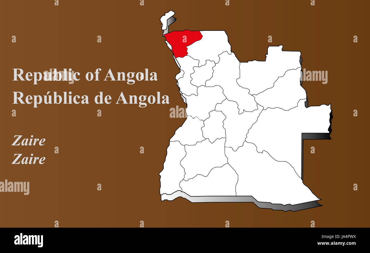 angola - zaire highlighted Stock Photo