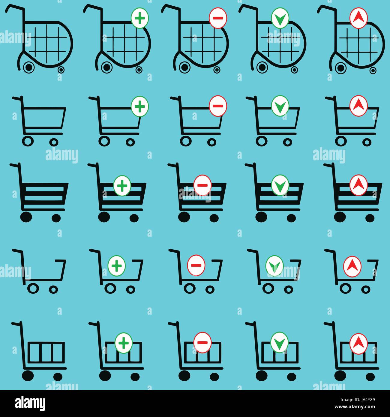 shopping basket vector set - online shopping cart Stock Vector Image ...