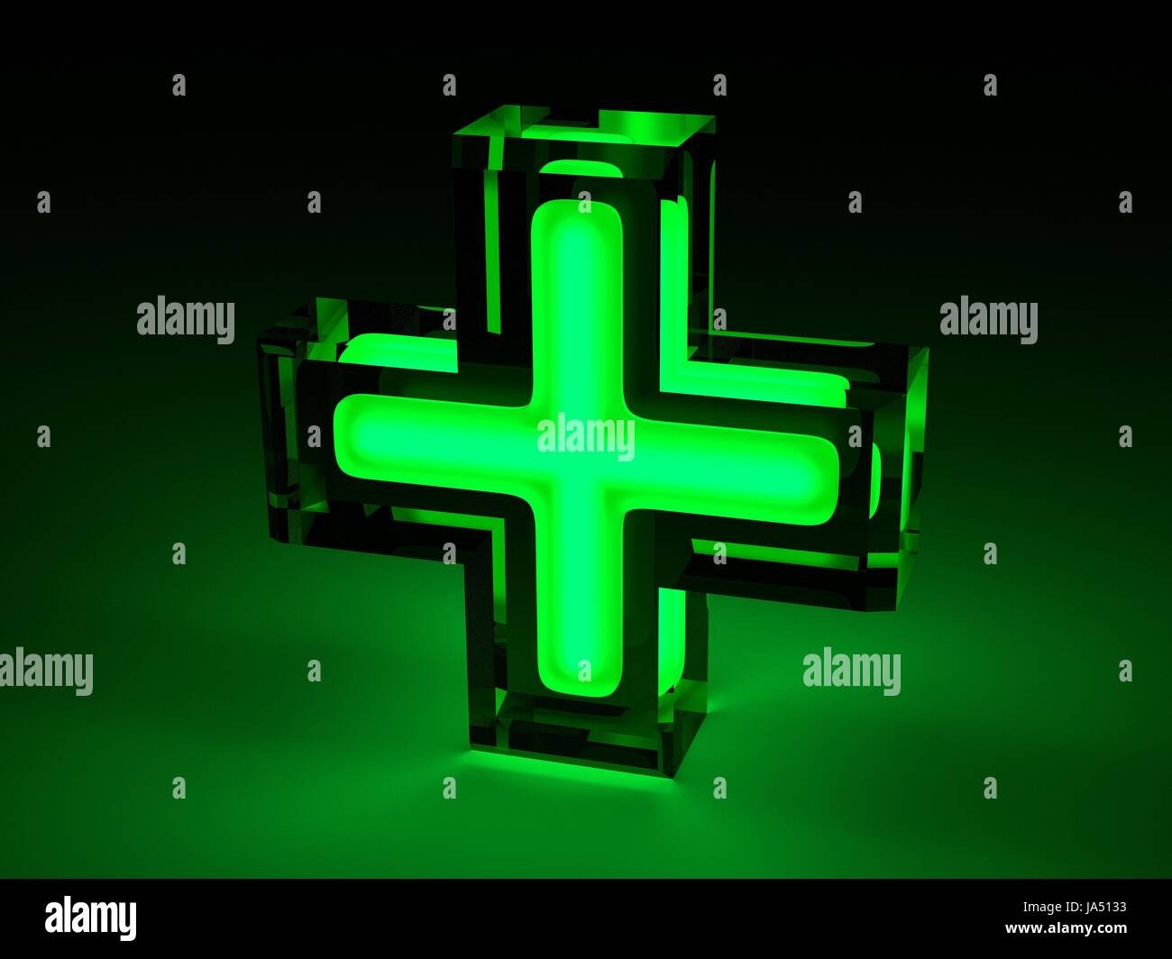 Pharmacy Neon Green Cross Sign High Resolution Stock Photography and ...