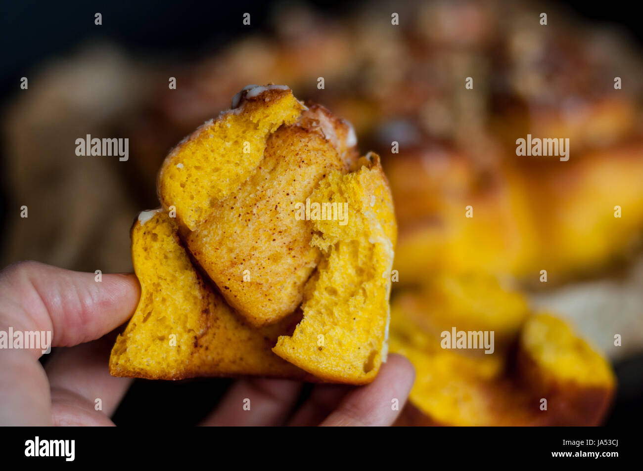 Fresh sweet cinnamon pie Stock Photo Alamy