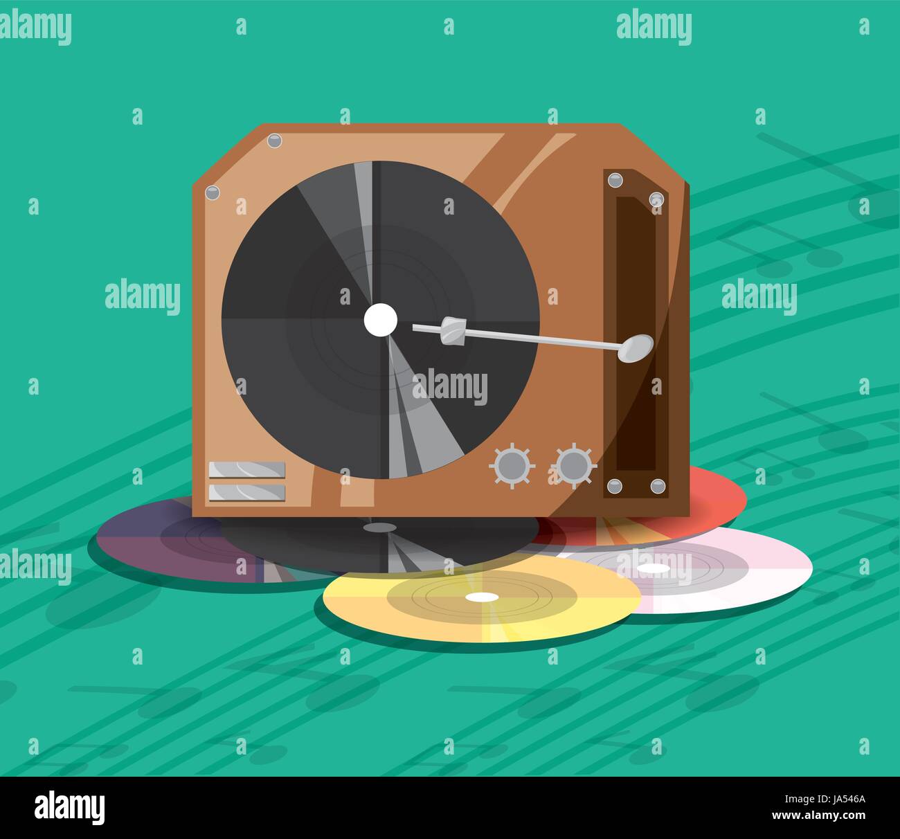 turntable music with vinyl record Stock Vector Image & Art - Alamy