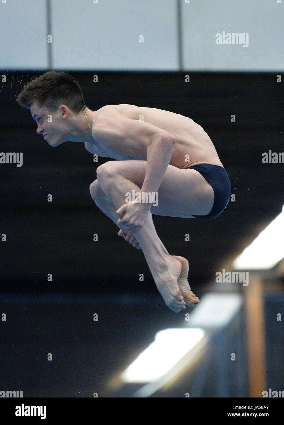 Owen Harrison competing in the mens 10m platform final during the ...