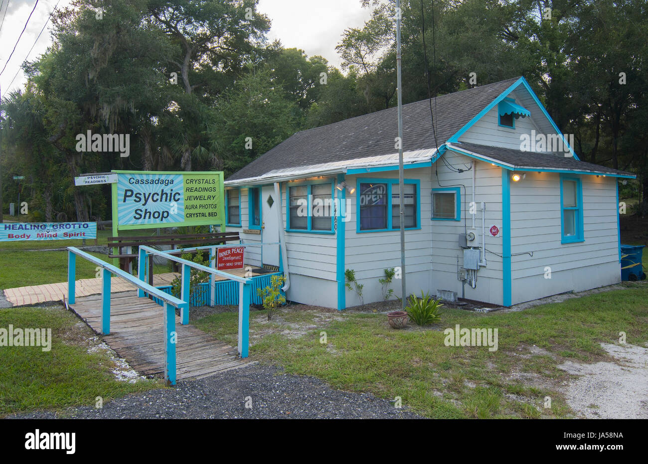 Cassadaga Florida Spiritualist town of psychics and mediums Psychic Shop in Volusia County, Stock Photo
