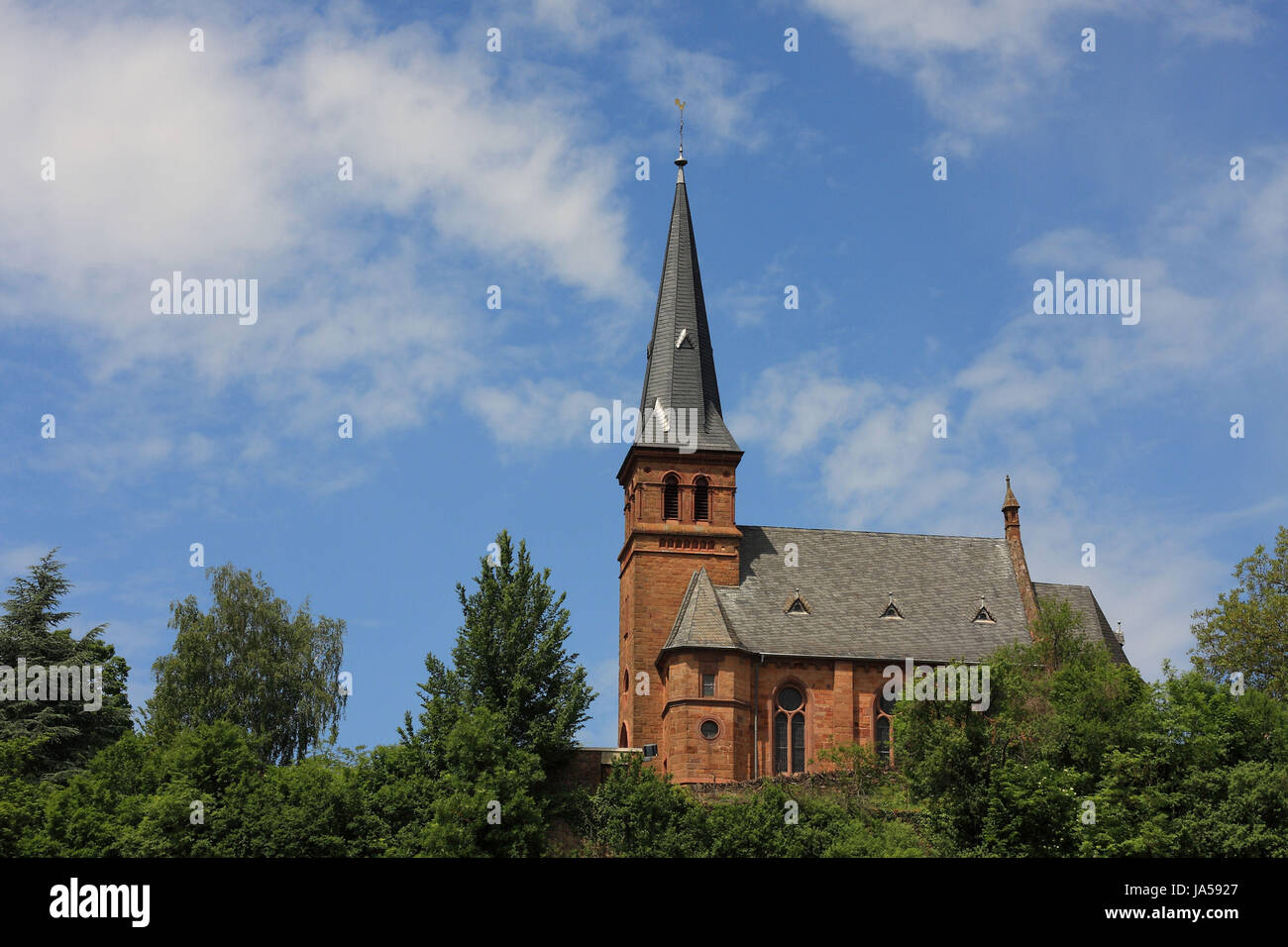 church, style of construction, architecture, architectural style, parish Stock Photo