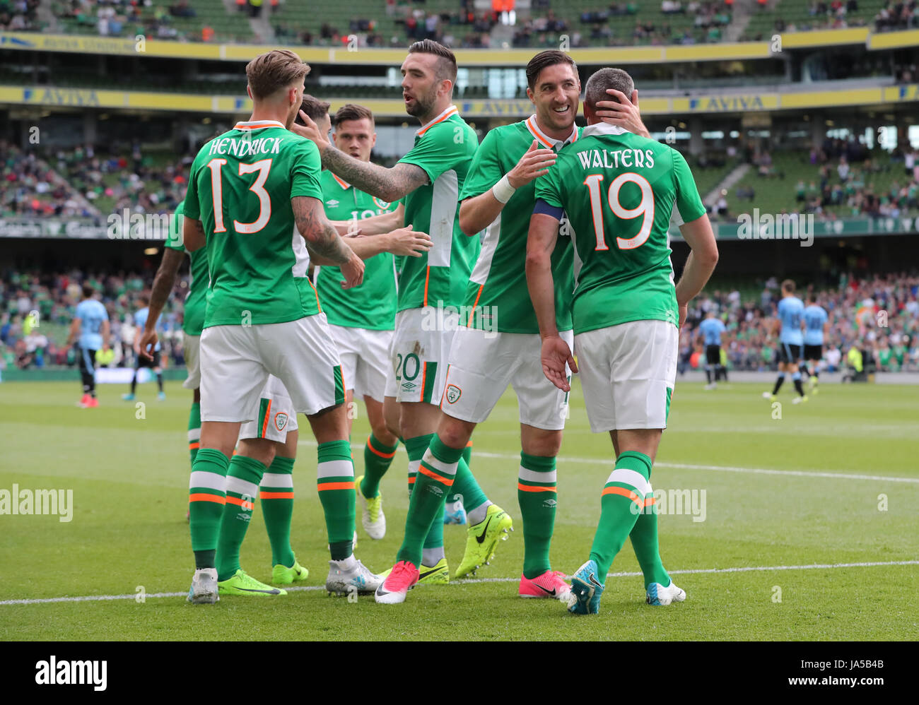 Republic Irelands Jonathan Walters Celebrates Scoring Hi Res Stock