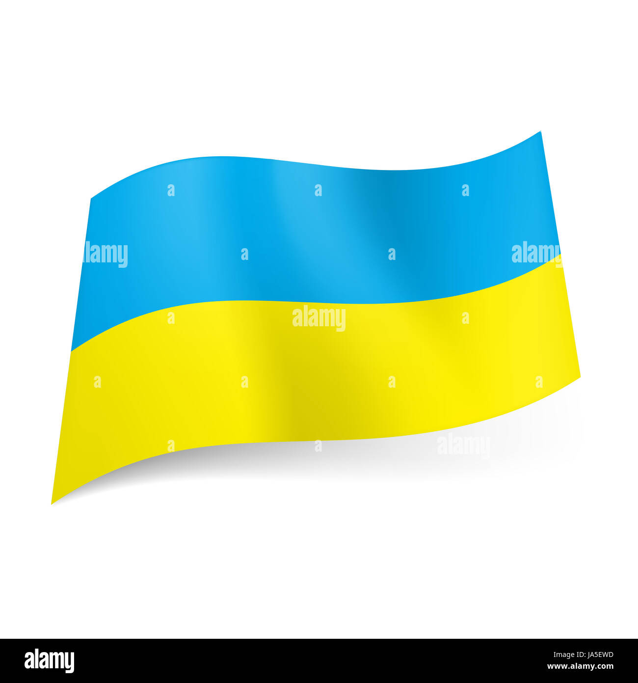 National flag of Ukraine blue and yellow horizontal stripes Stock