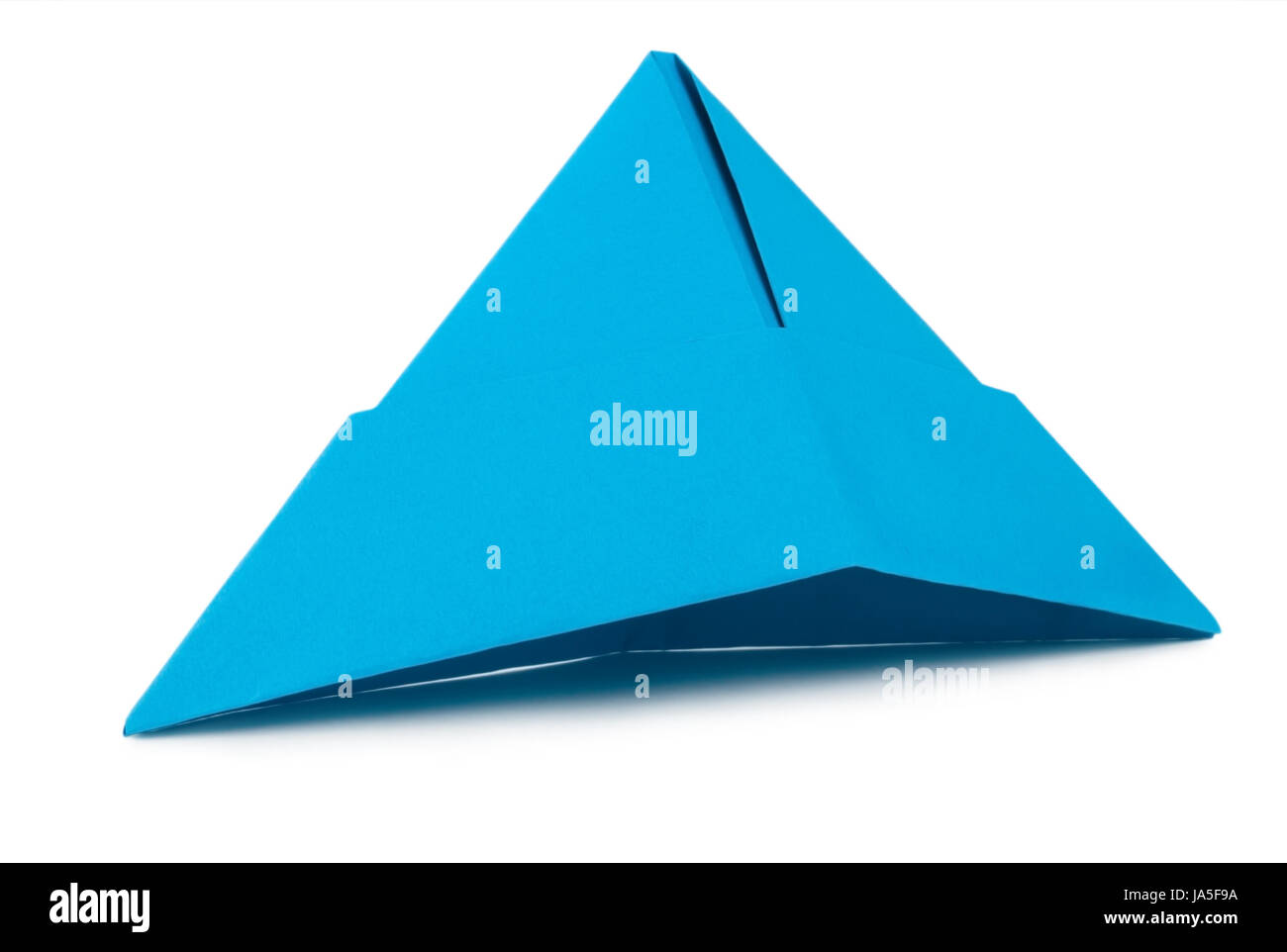 Blue paper hat isolated on white background Stock Photo - Alamy
