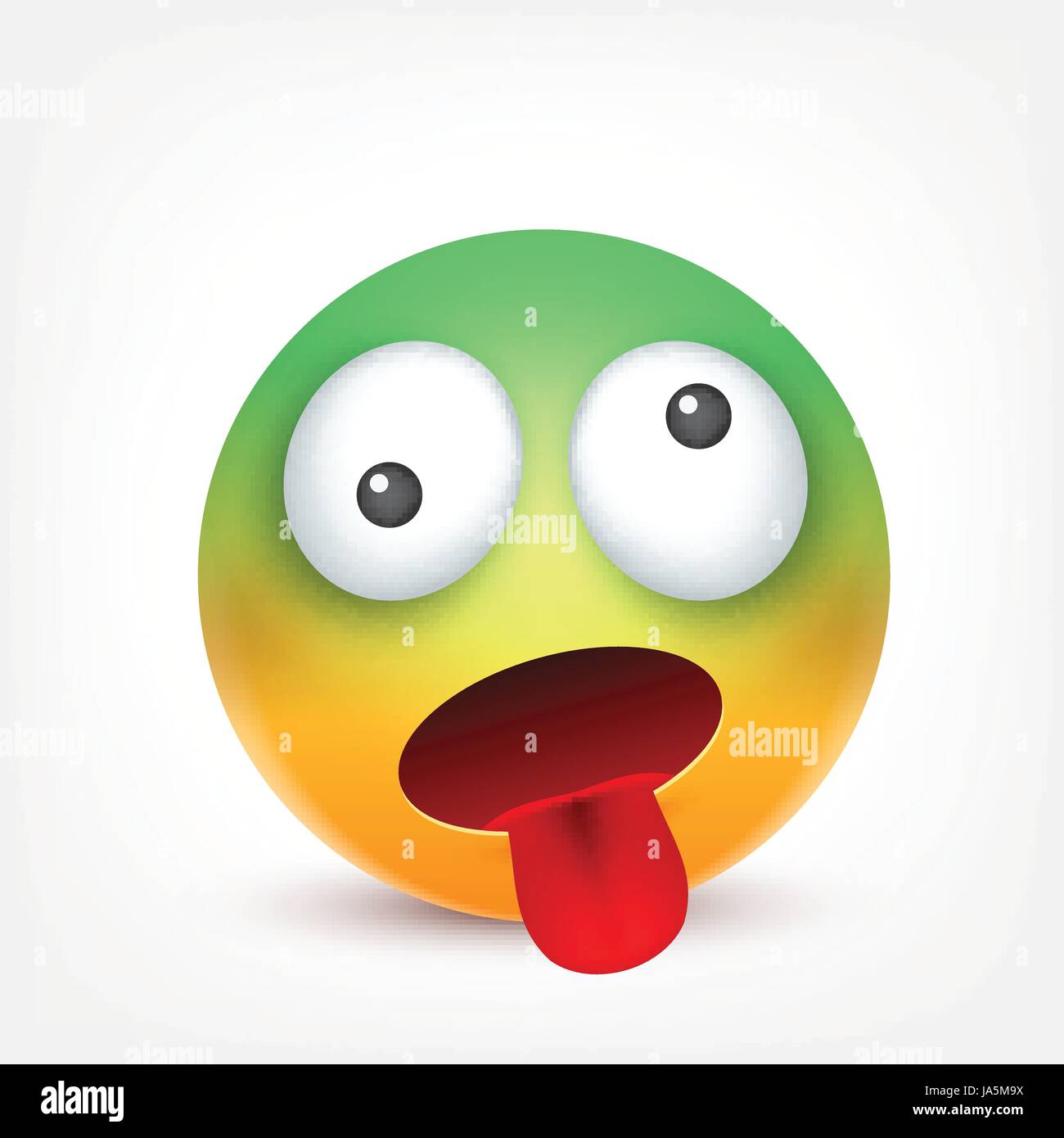 Smiley Green Tired Emoticon Yellow Face With Emotions Facial Expression 3d Realistic Emoji Funny Cartoon Character Mood Web Icon Vector Illustration Stock Vector Image Art Alamy