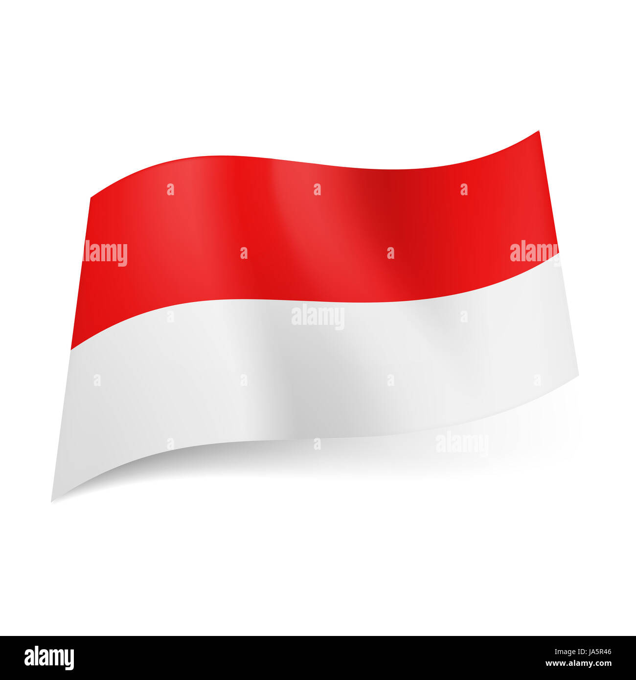 National Flag Of Indonesia Red And White Horizontal Stripes Stock
