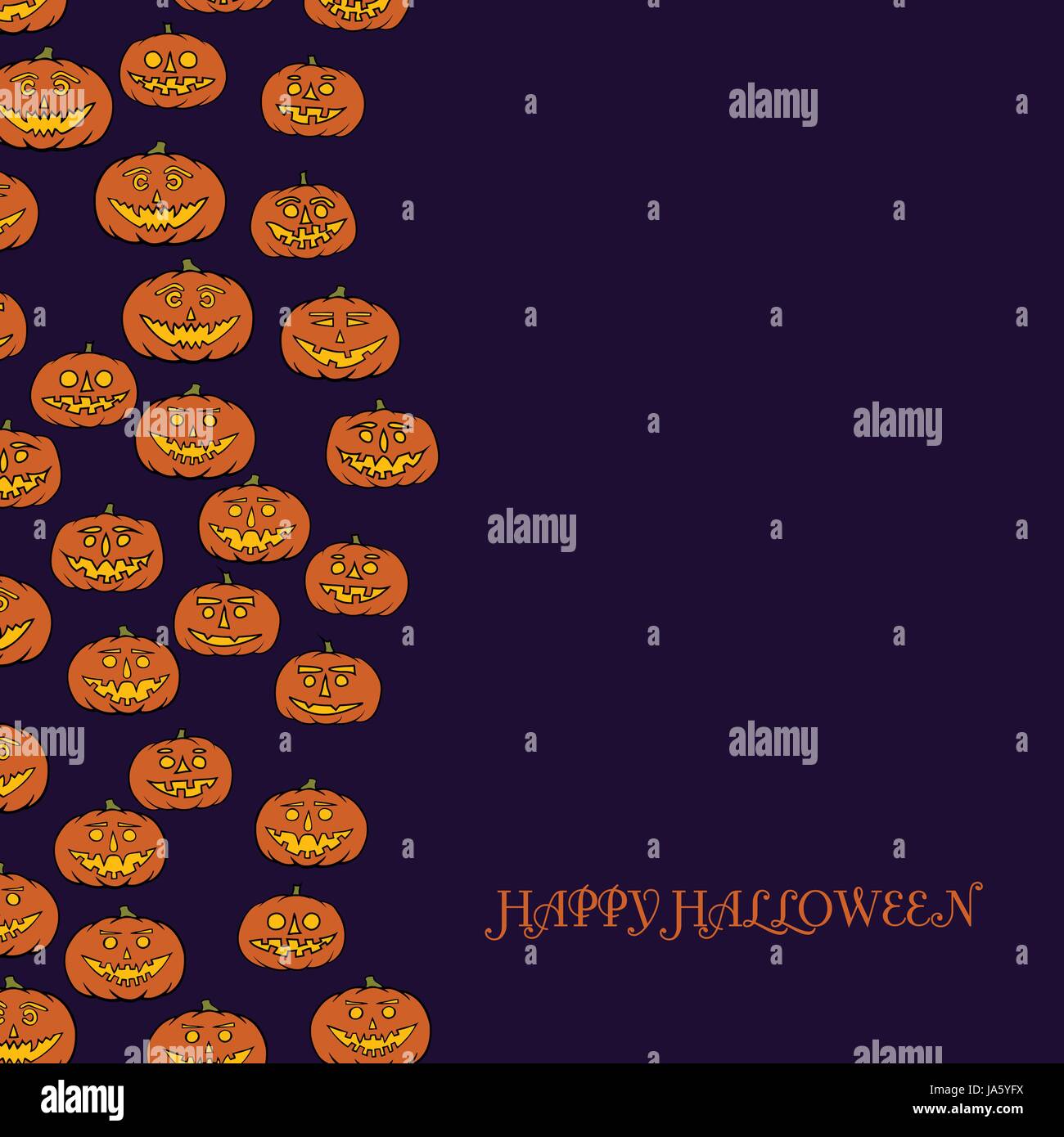 hand drawn jack-o-lantern vector background Stock Vector Image & Art ...