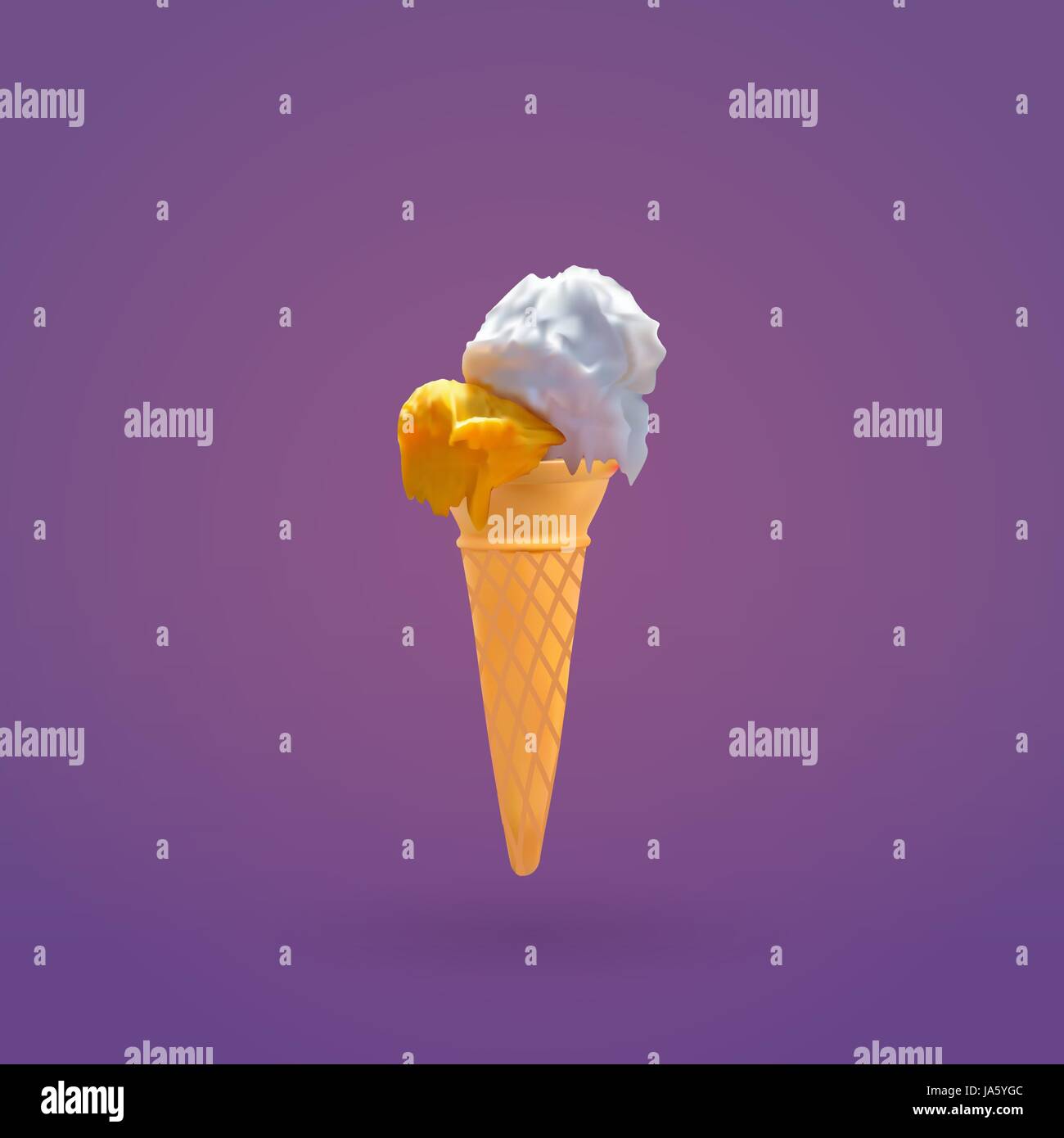 Ice Cream and Cone, Vector illustration of ice cream Stock Vector Image ...