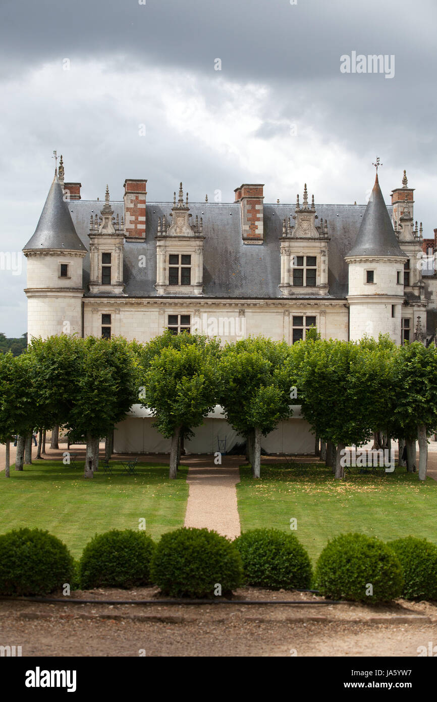 france, valley, castle, chateau, tower, travel, historical, monument, famous, Stock Photo